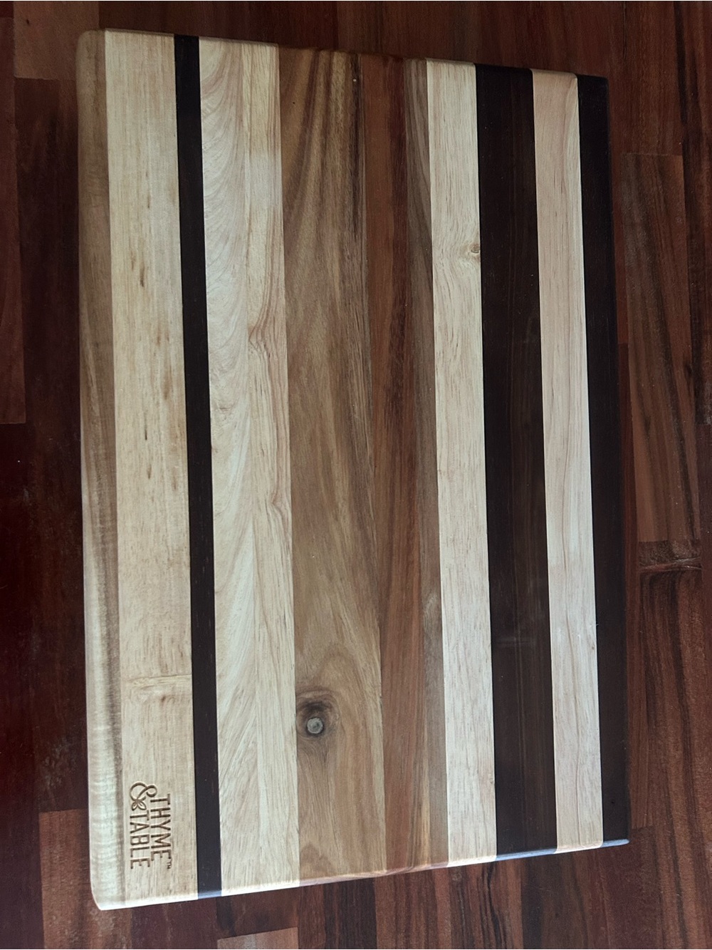 Striped Wooden Cutting Board with Inlay